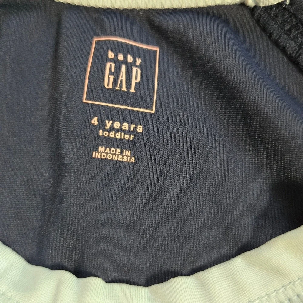 Baby Gap Boys 4 Toddler Navy Blue Surfing Bear Long Sleeve Rash Guard Swim Shirt
